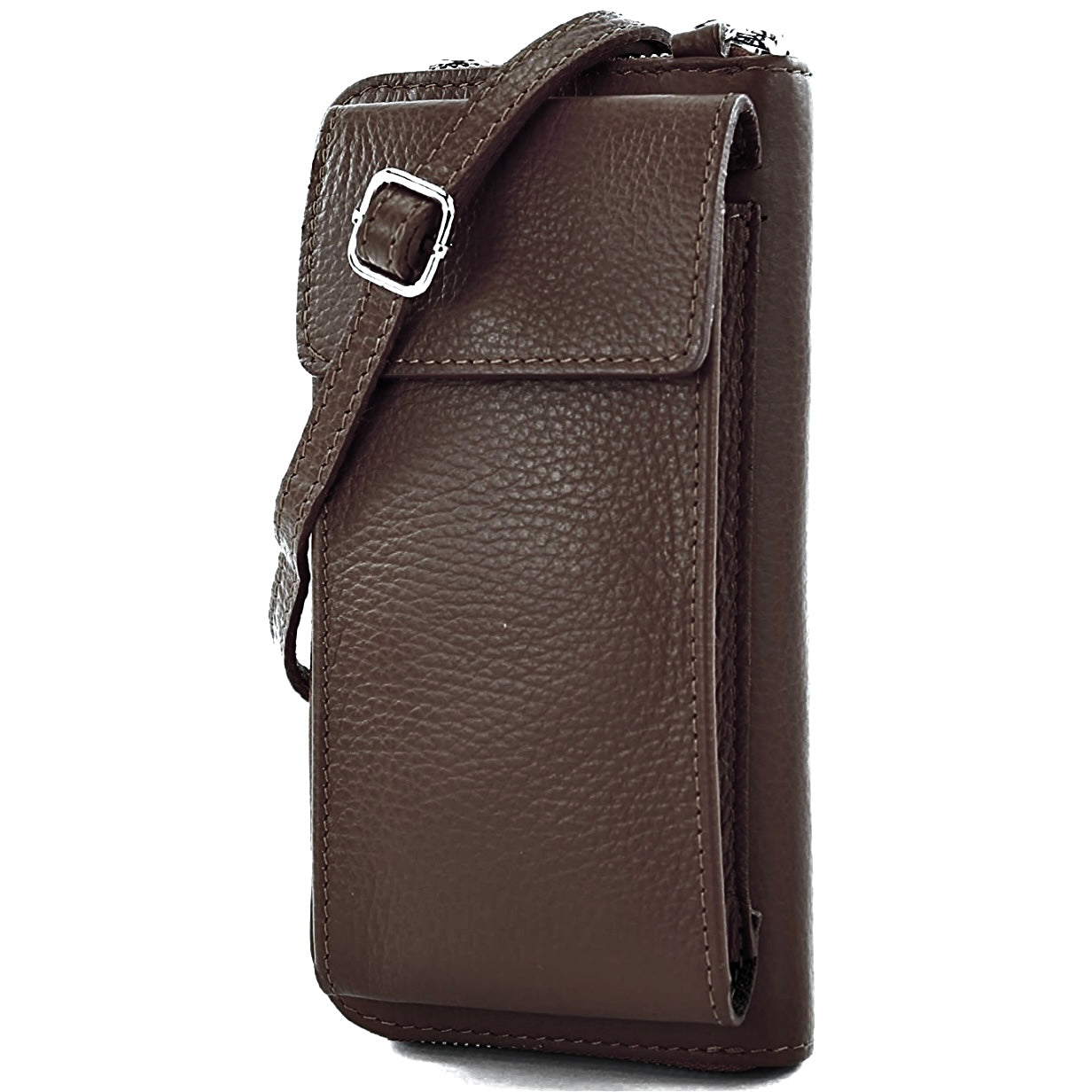 Modarno borsa a tracolla multifunzionale, borsa per cellulare a portafoglio in vera pelle, adatta per telefoni cellulari fino a 6,7 pollici