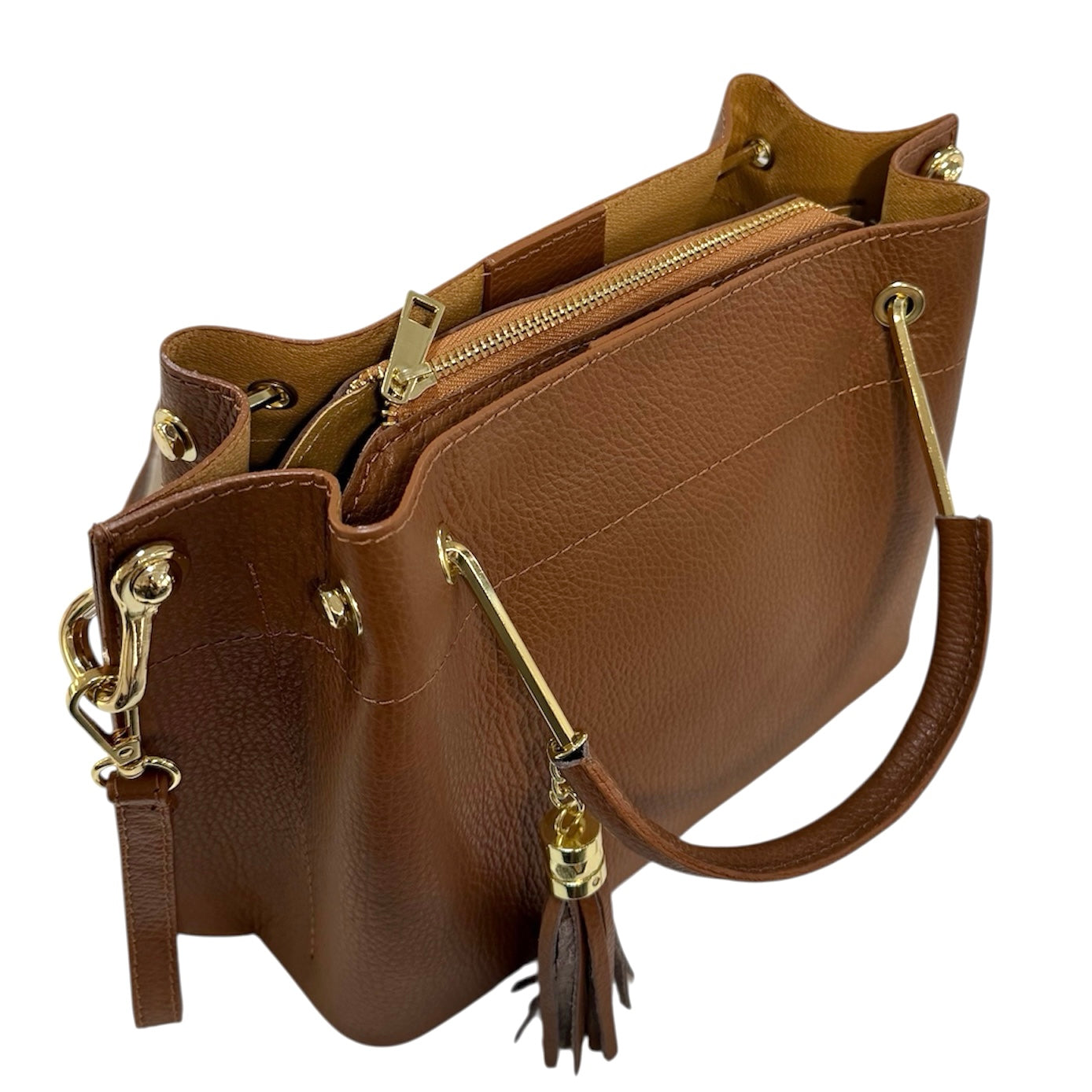 Modarno Borsa donna Secchiello piccola Eva in vera pelle 26x13x21 cm