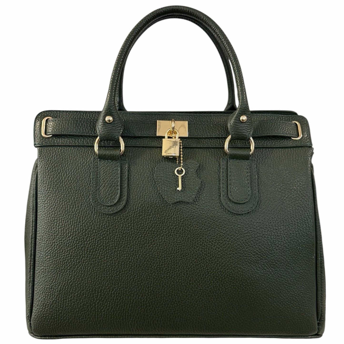Modarno Borsa Donna Lucchetto a Mano e a tracolla in vera Pelle 37x17x25 cm