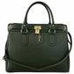 Modarno Borsa Donna Lucchetto a Mano e a tracolla in vera Pelle 37x17x25 cm