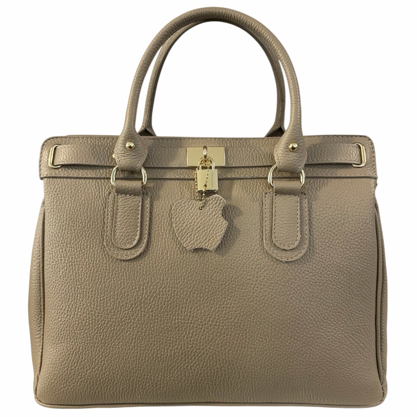 Modarno Borsa Donna Lucchetto a Mano e a tracolla in vera Pelle 37x17x25 cm