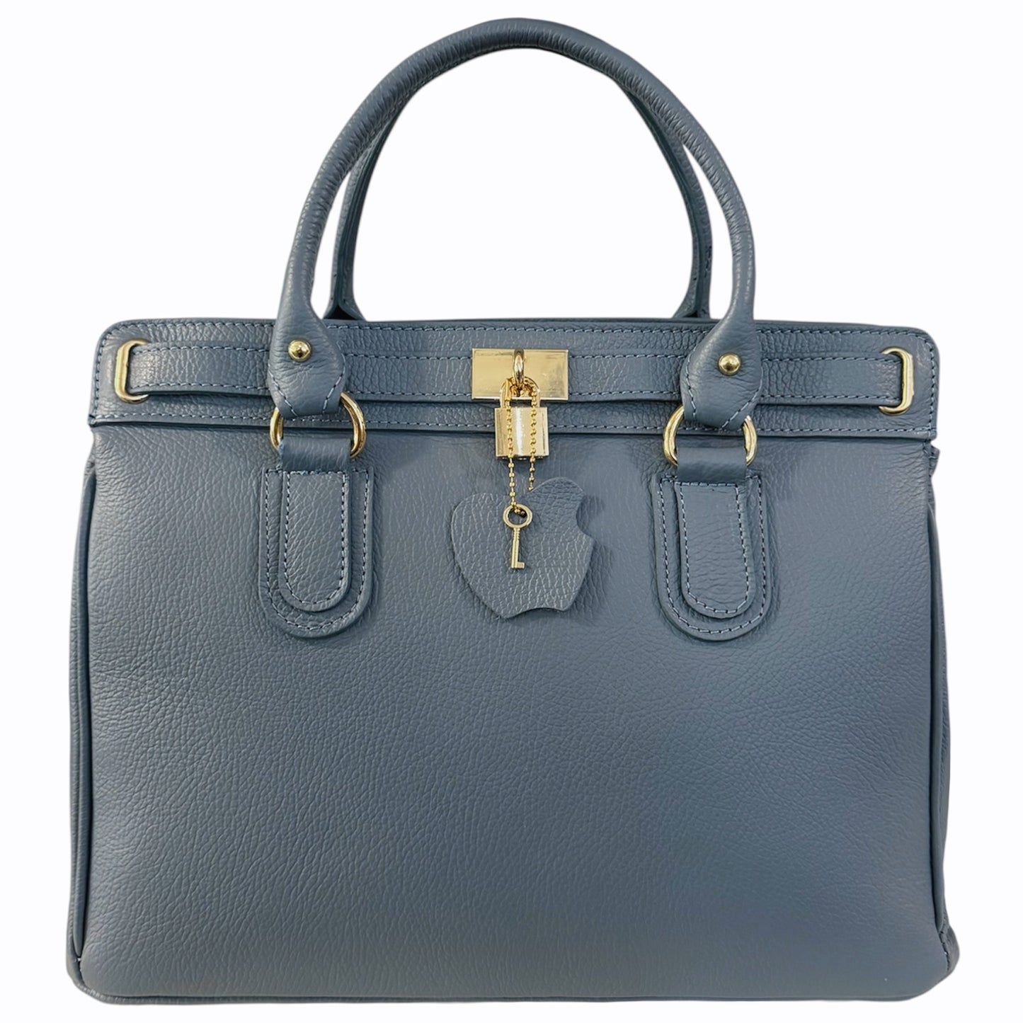 Modarno Borsa Donna Lucchetto a Mano e a tracolla in vera Pelle 37x17x25 cm