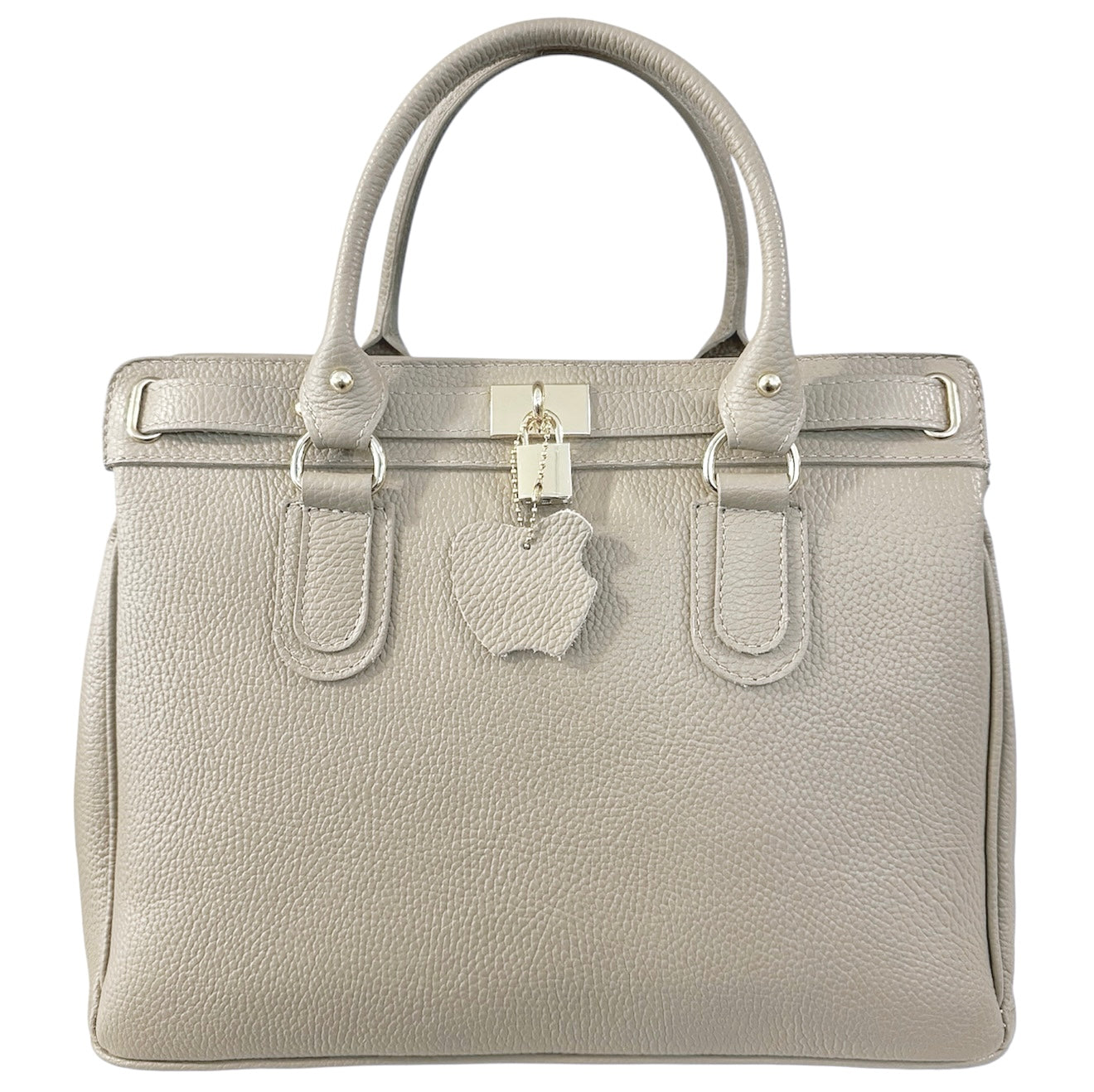 Modarno Borsa Donna Lucchetto a Mano e a tracolla in vera Pelle 37x17x25 cm