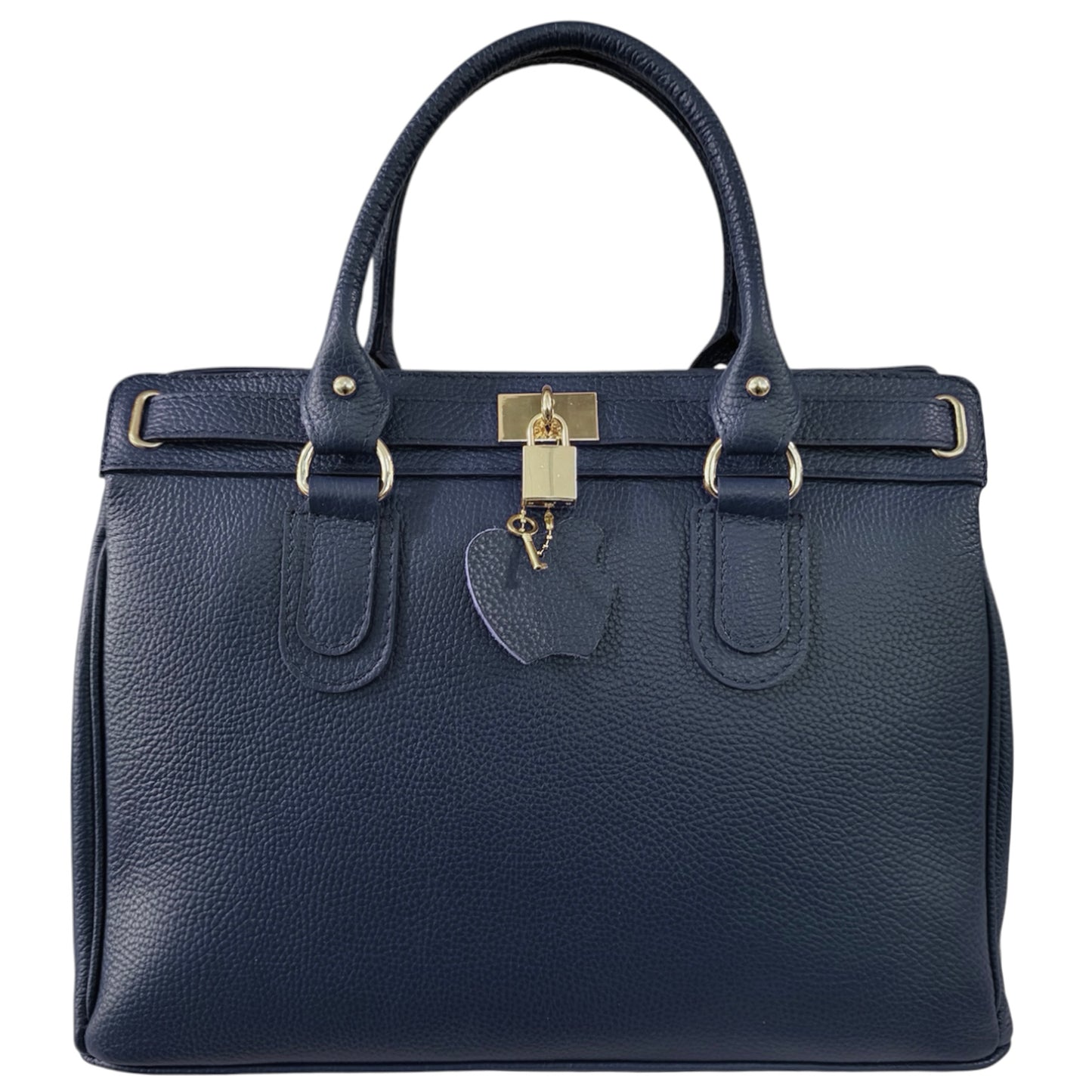 Modarno Borsa Donna Lucchetto a Mano e a tracolla in vera Pelle 37x17x25 cm
