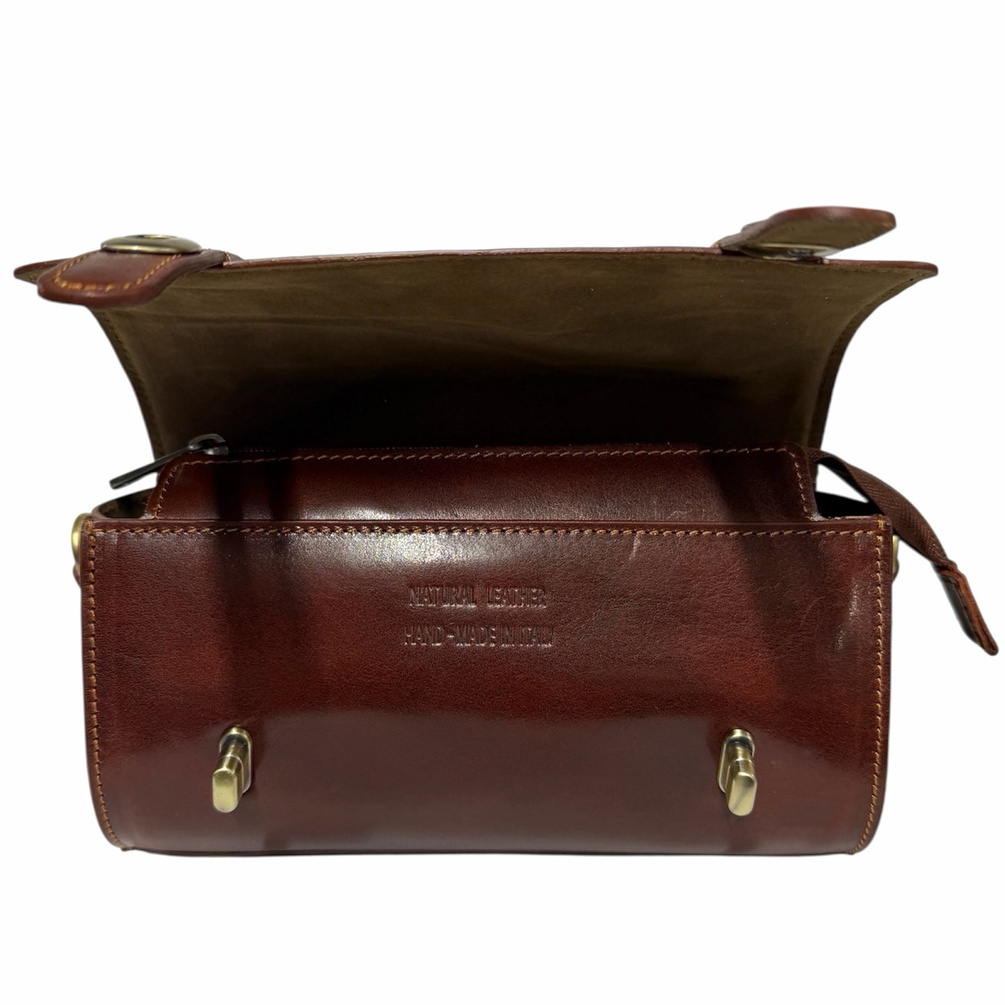 Modarno Borsetta Bauletto Leo in vera pelle naturale 21,5x9,5x13 cm