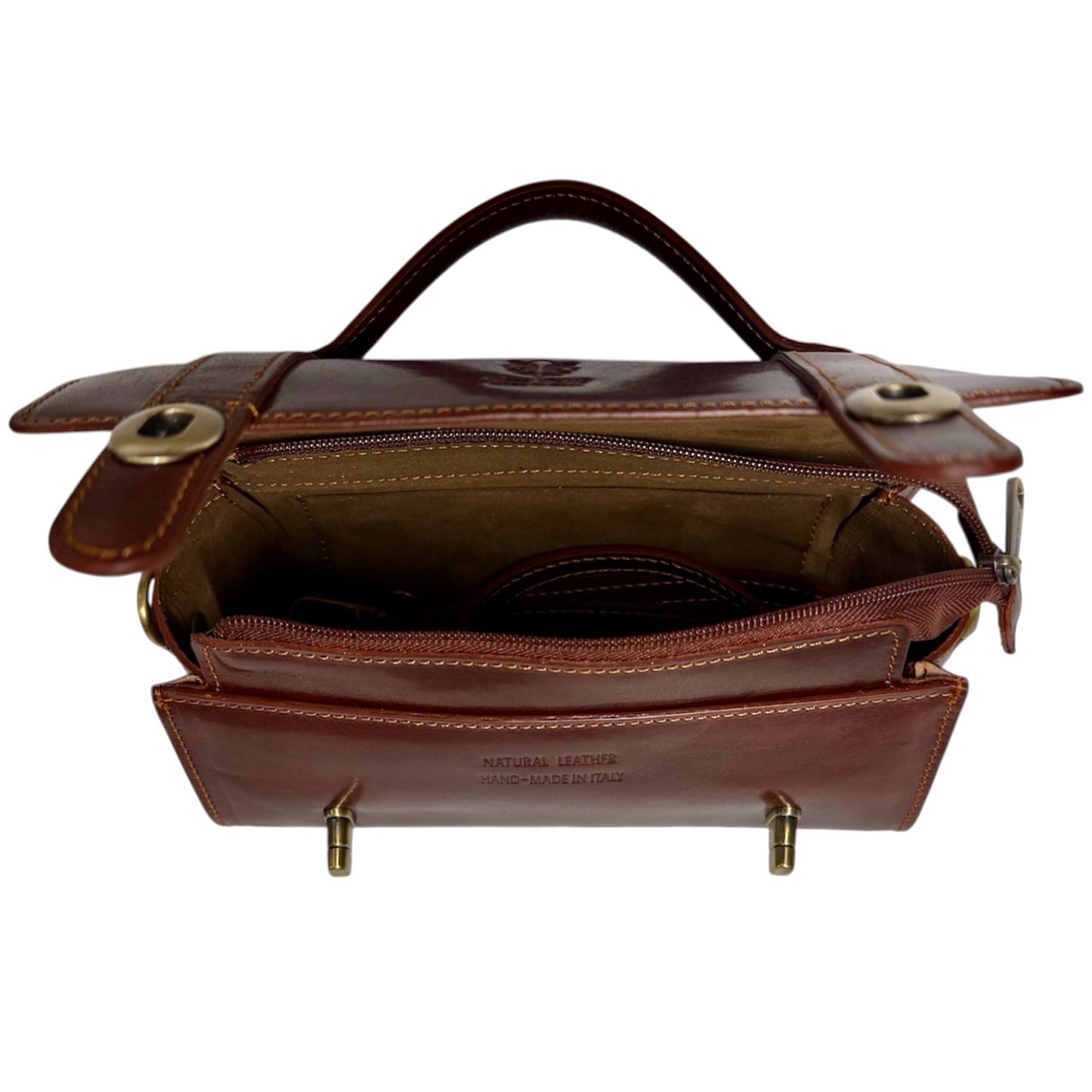 Modarno Borsetta Bauletto Leo in vera pelle naturale 21,5x9,5x13 cm