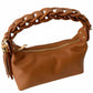 Modarno Borsetta a Mano Piccola In Vera Pelle Made in Italy Con Manico Intrecciato 26x10x16 cm