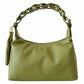 Modarno Borsetta a Mano Piccola In Vera Pelle Made in Italy Con Manico Intrecciato 26x10x16 cm
