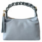 Modarno Borsetta a Mano Piccola In Vera Pelle Made in Italy Con Manico Intrecciato 26x10x16 cm