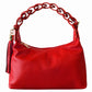 Modarno Borsetta a Mano Piccola In Vera Pelle Made in Italy Con Manico Intrecciato 26x10x16 cm