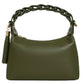 Modarno Borsetta a Mano Piccola In Vera Pelle Made in Italy Con Manico Intrecciato 26x10x16 cm