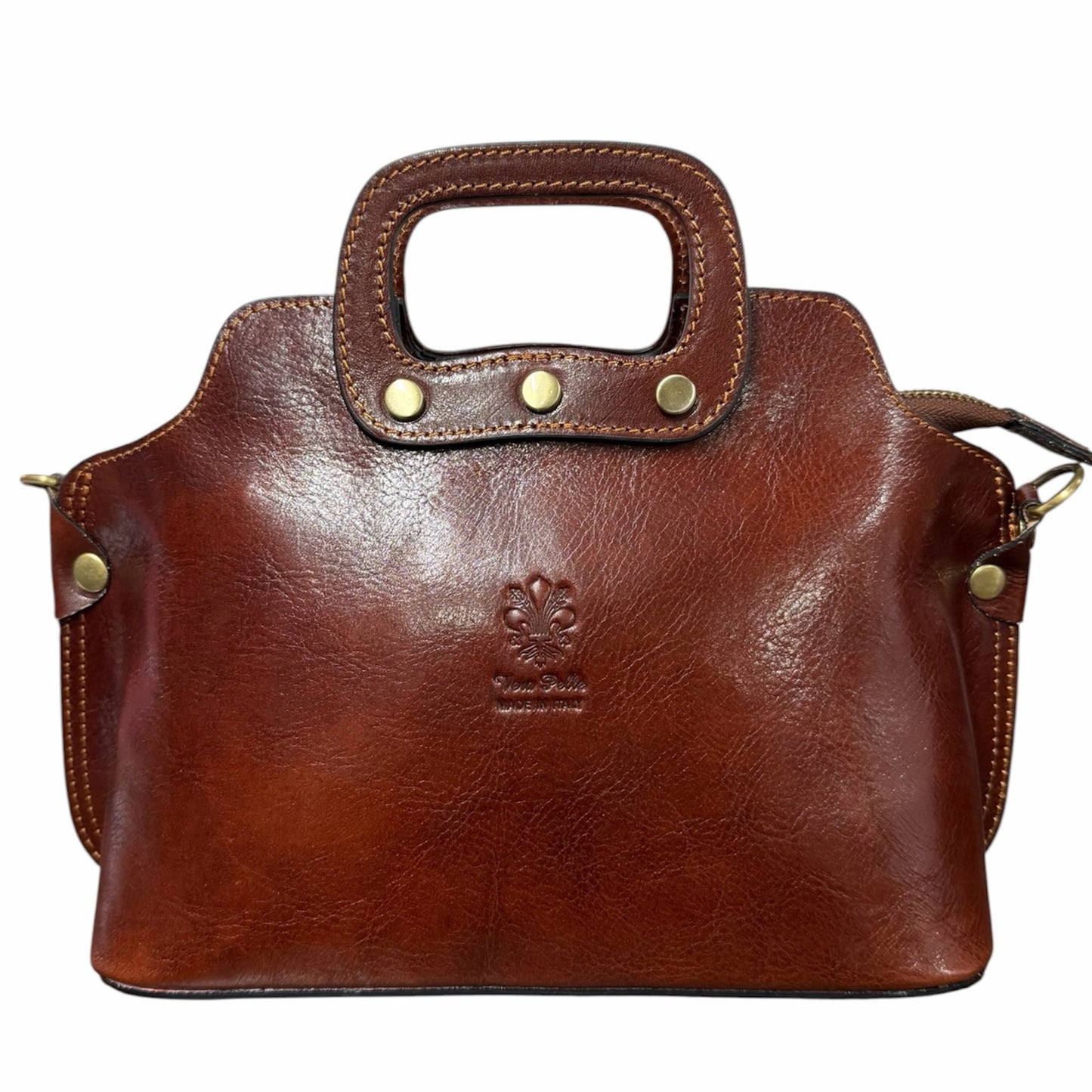 Modarno Borsa donna a mano e a tracolla in vera pelle Pieno Fiore 32x13x20 cm