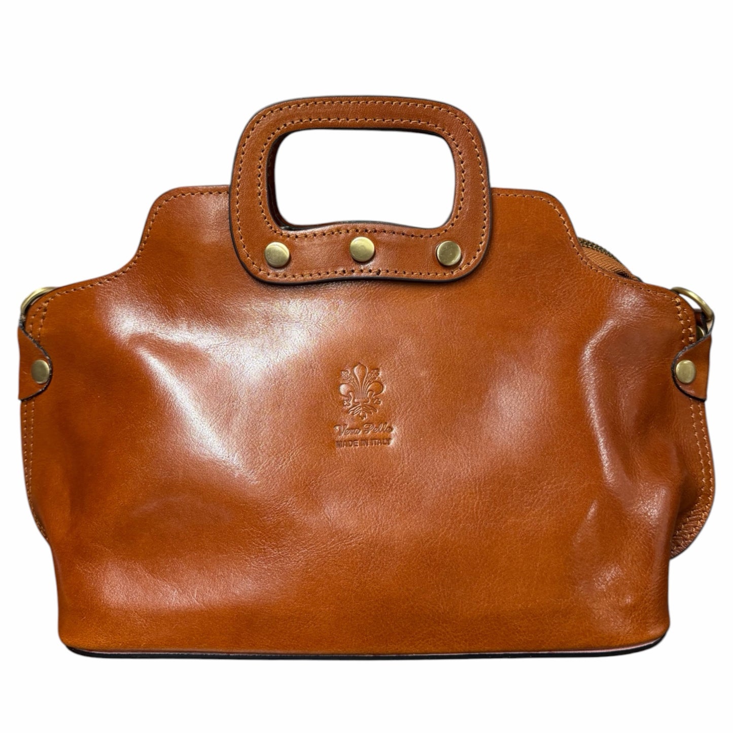 Modarno Borsa donna a mano e a tracolla in vera pelle Pieno Fiore 32x13x20 cm