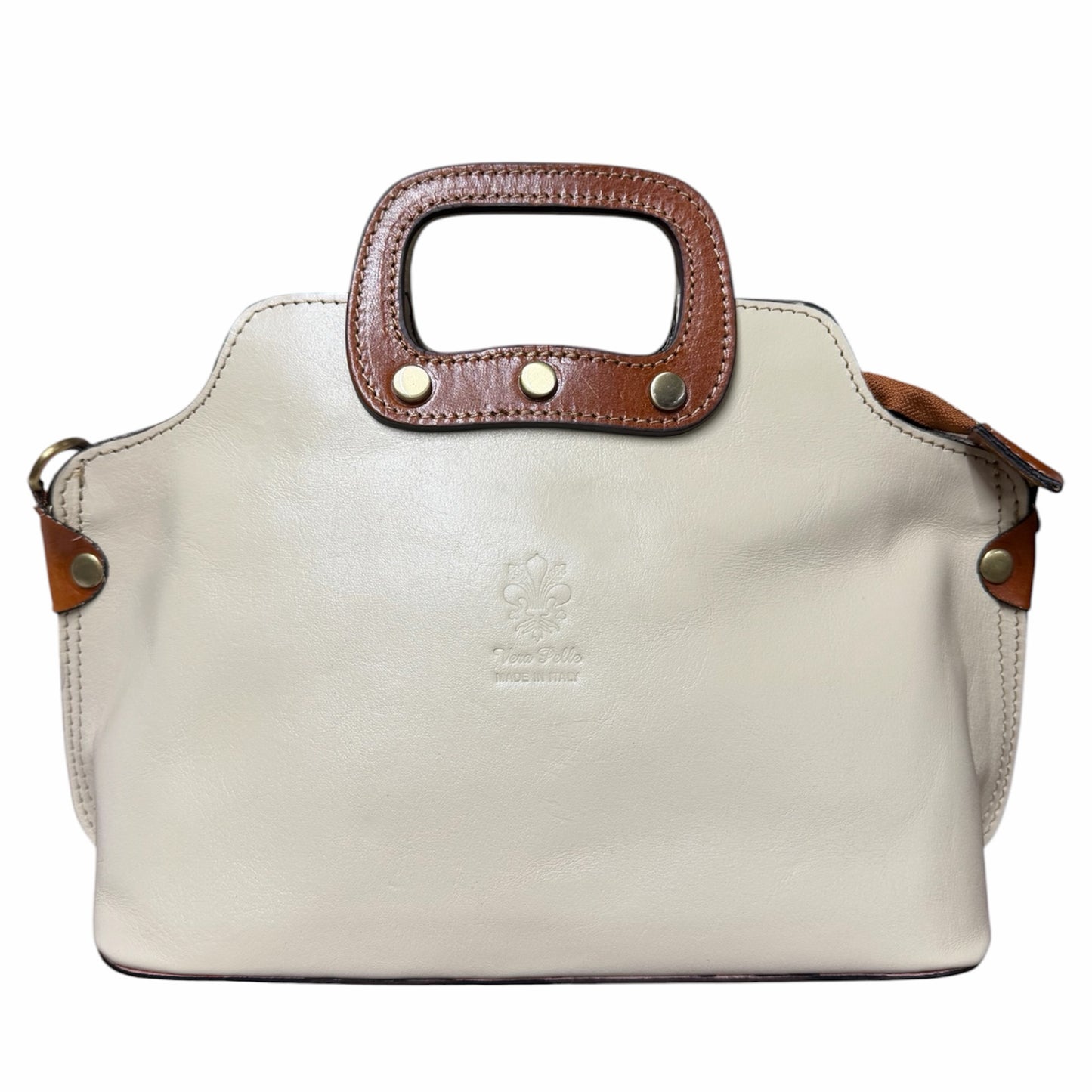Modarno Borsa donna a mano e a tracolla in vera pelle Pieno Fiore 32x13x20 cm
