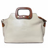 Modarno Borsa donna a mano e a tracolla in vera pelle Pieno Fiore 32x13x20 cm