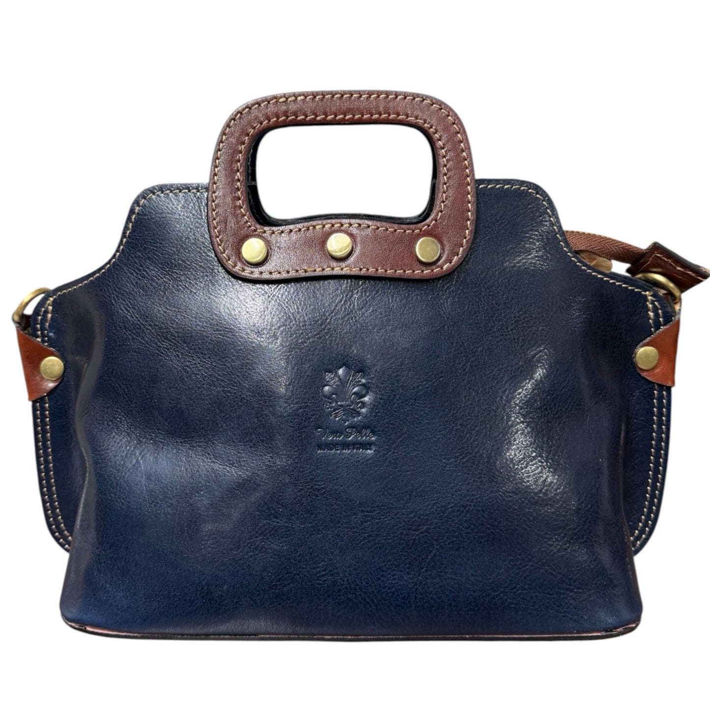 Modarno Borsa donna a mano e a tracolla in vera pelle Pieno Fiore 32x13x20 cm