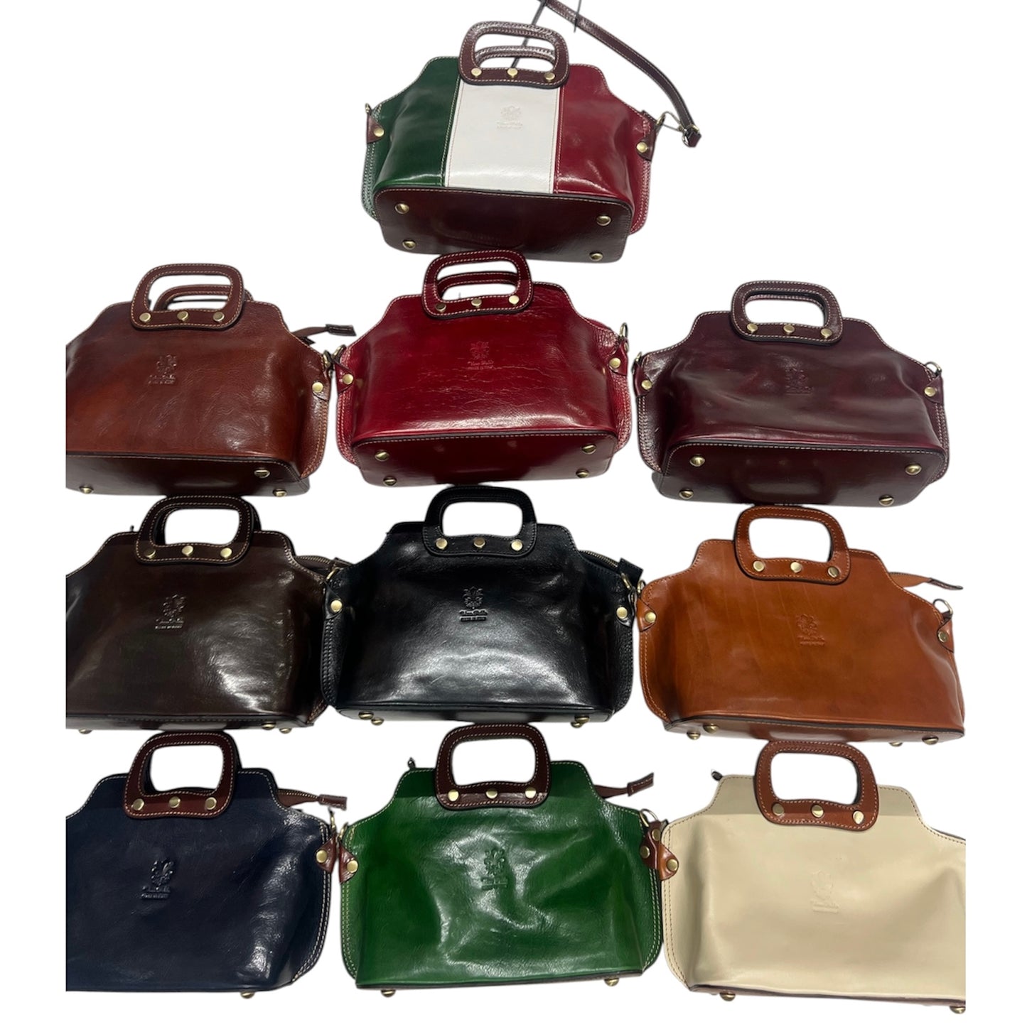 Modarno Borsa donna a mano e a tracolla in vera pelle Pieno Fiore 32x13x20 cm