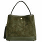 Modarno Borsetta a Secchiello in camoscio con dettagli in vera pelle 20x11x18 cm