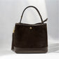 Modarno Borsetta a Secchiello in camoscio con dettagli in vera pelle 20x11x18 cm