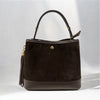 Modarno Borsetta a Secchiello in camoscio con dettagli in vera pelle 20x11x18 cm