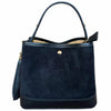 Modarno Borsa Secchiello Grande in camoscio con dettagli in vera pelle 25x14x23 cm