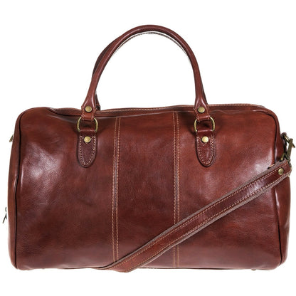 Modarno Borsone viaggio in pelle da uomo e donna borsa viaggio e borsa sport tinta unita in Vera Pelle Made in Italy