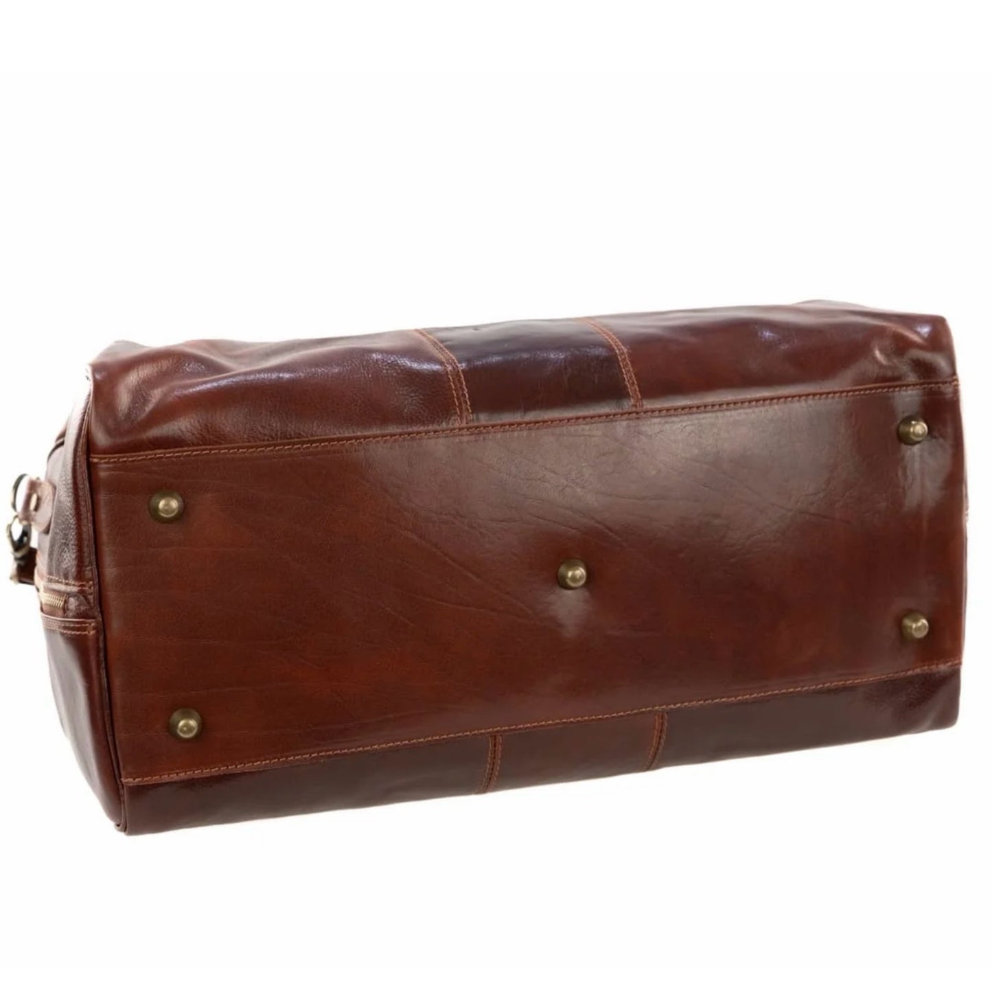Modarno Borsone viaggio in pelle da uomo e donna borsa viaggio e borsa sport tinta unita in Vera Pelle Made in Italy