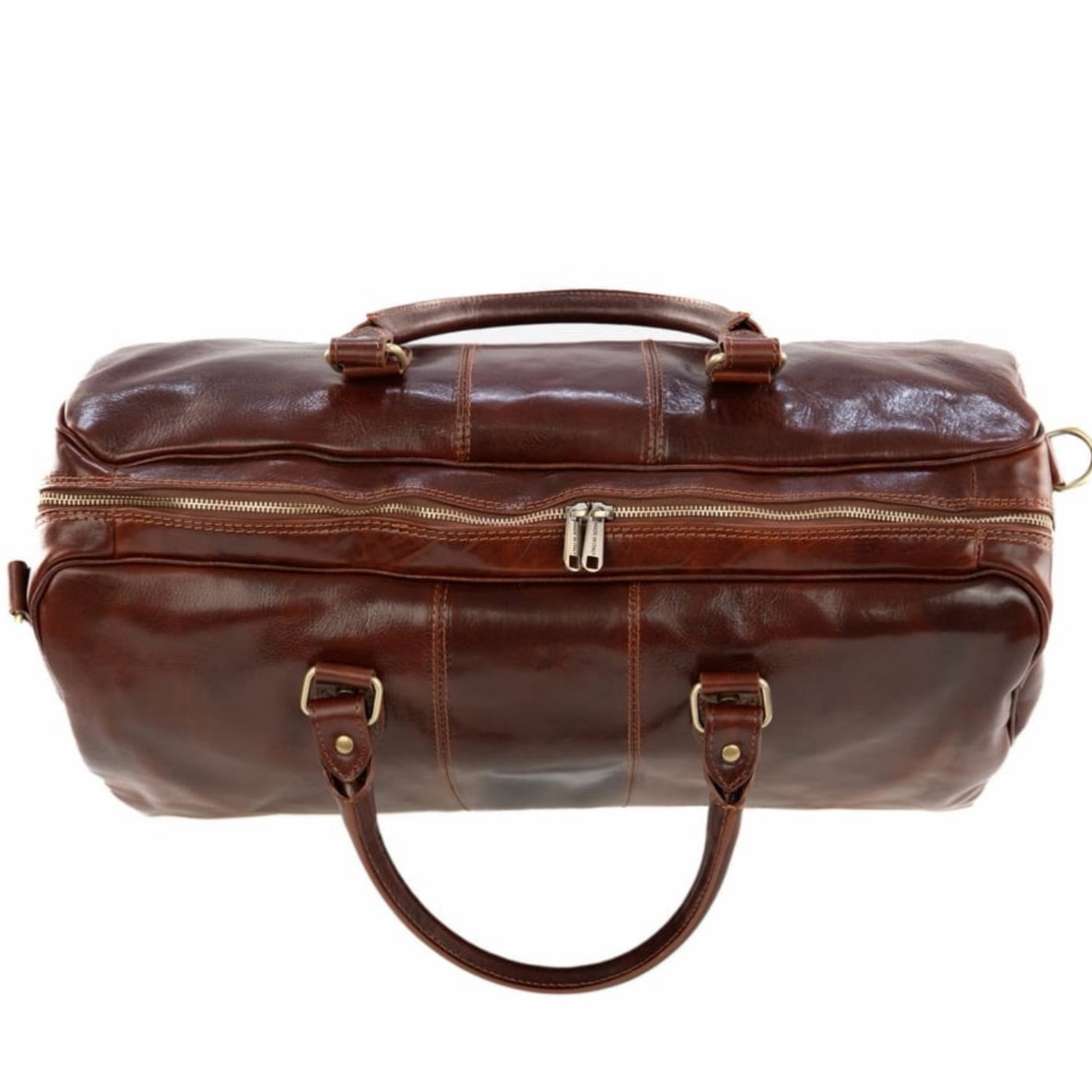 Modarno Borsone viaggio in pelle da uomo e donna borsa viaggio e borsa sport tinta unita in Vera Pelle Made in Italy