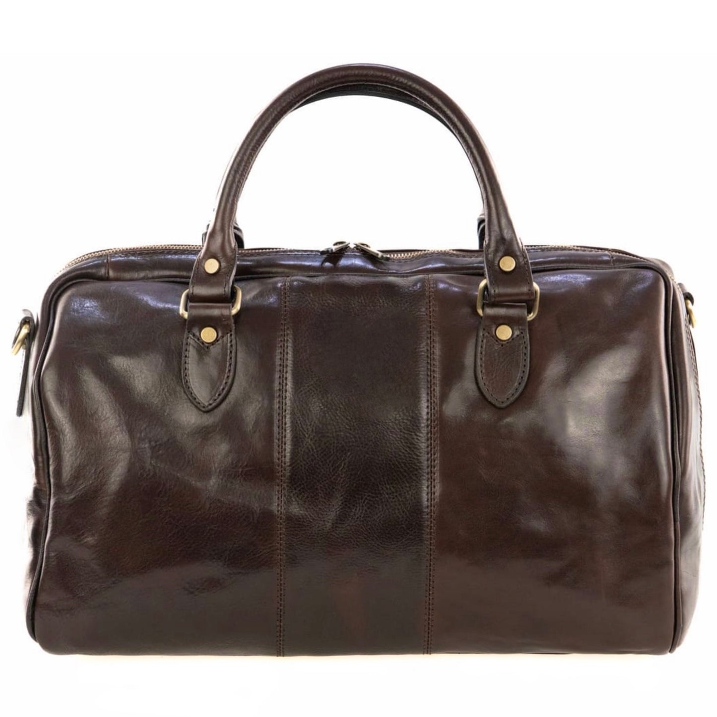 Modarno Borsone viaggio in pelle da uomo e donna borsa viaggio e borsa sport tinta unita in Vera Pelle Made in Italy