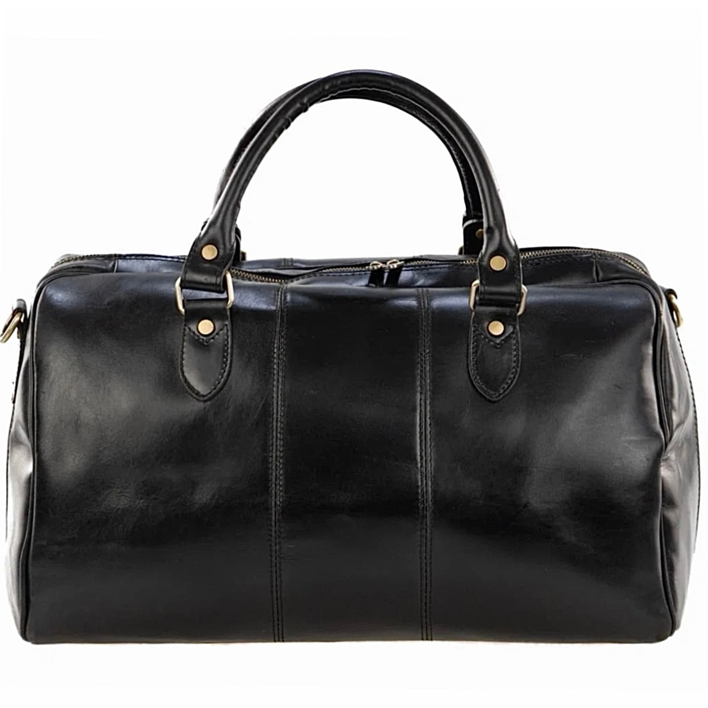 Modarno Borsone viaggio in pelle da uomo e donna borsa viaggio e borsa sport tinta unita in Vera Pelle Made in Italy