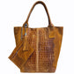 Modarno Borsa donna a mano in camoscio Effetto Cocco 26x16x35 cm