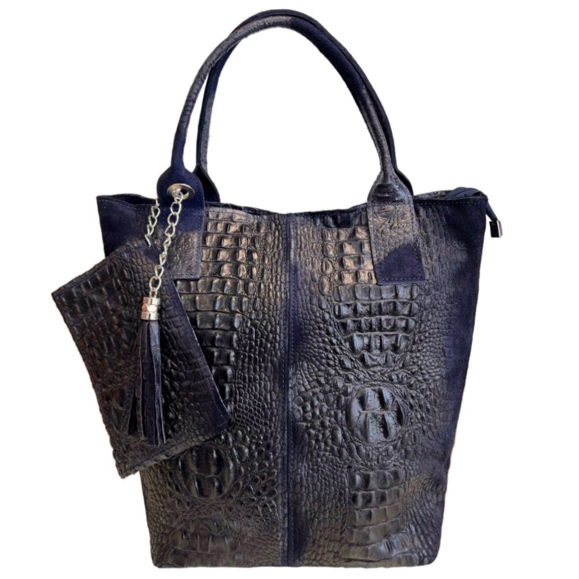 Modarno Borsa donna a mano in camoscio Effetto Cocco 26x16x35 cm
