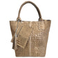 Modarno Borsa donna a mano in camoscio Effetto Cocco 26x16x35 cm