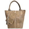 Modarno Borsa donna a mano in camoscio Effetto Cocco 26x16x35 cm