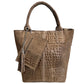 Modarno Borsa donna a mano in camoscio Effetto Cocco 26x16x35 cm