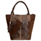 Modarno Borsa donna a mano in camoscio Effetto Cocco 26x16x35 cm