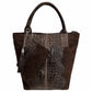 Modarno Borsa donna a mano in camoscio Effetto Cocco 26x16x35 cm
