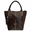 Modarno Borsa donna a mano in camoscio Effetto Cocco 26x16x35 cm