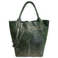 Modarno Borsa donna a mano in camoscio Effetto Cocco 26x16x35 cm