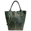Modarno Borsa donna a mano in camoscio Effetto Cocco 26x16x35 cm