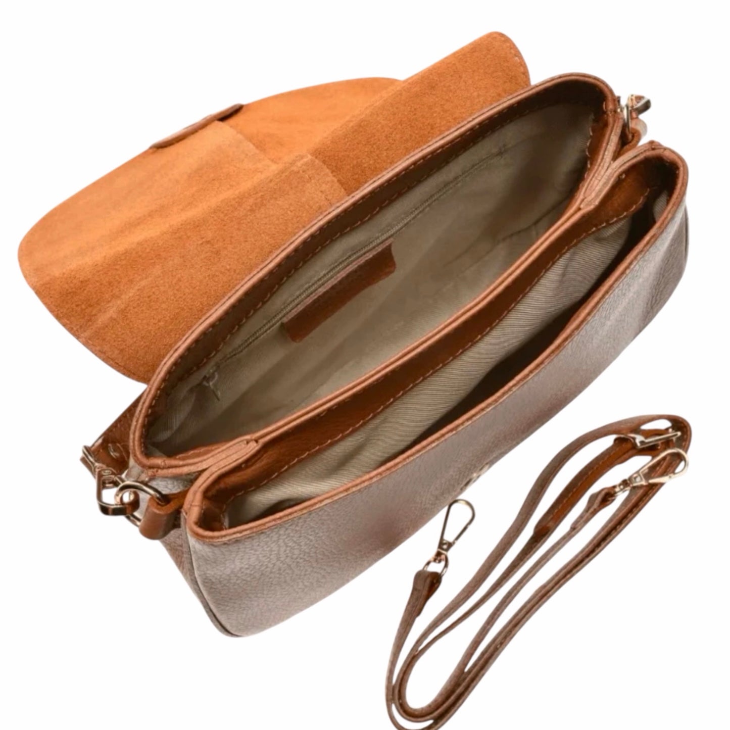 Modarno Borsa donna a Spalla in vera pelle "Peach" 27x9x21 cm