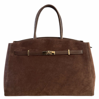 Modarno Borsa Grande in vera pelle Scamosciata Aura 40x17x26 cm