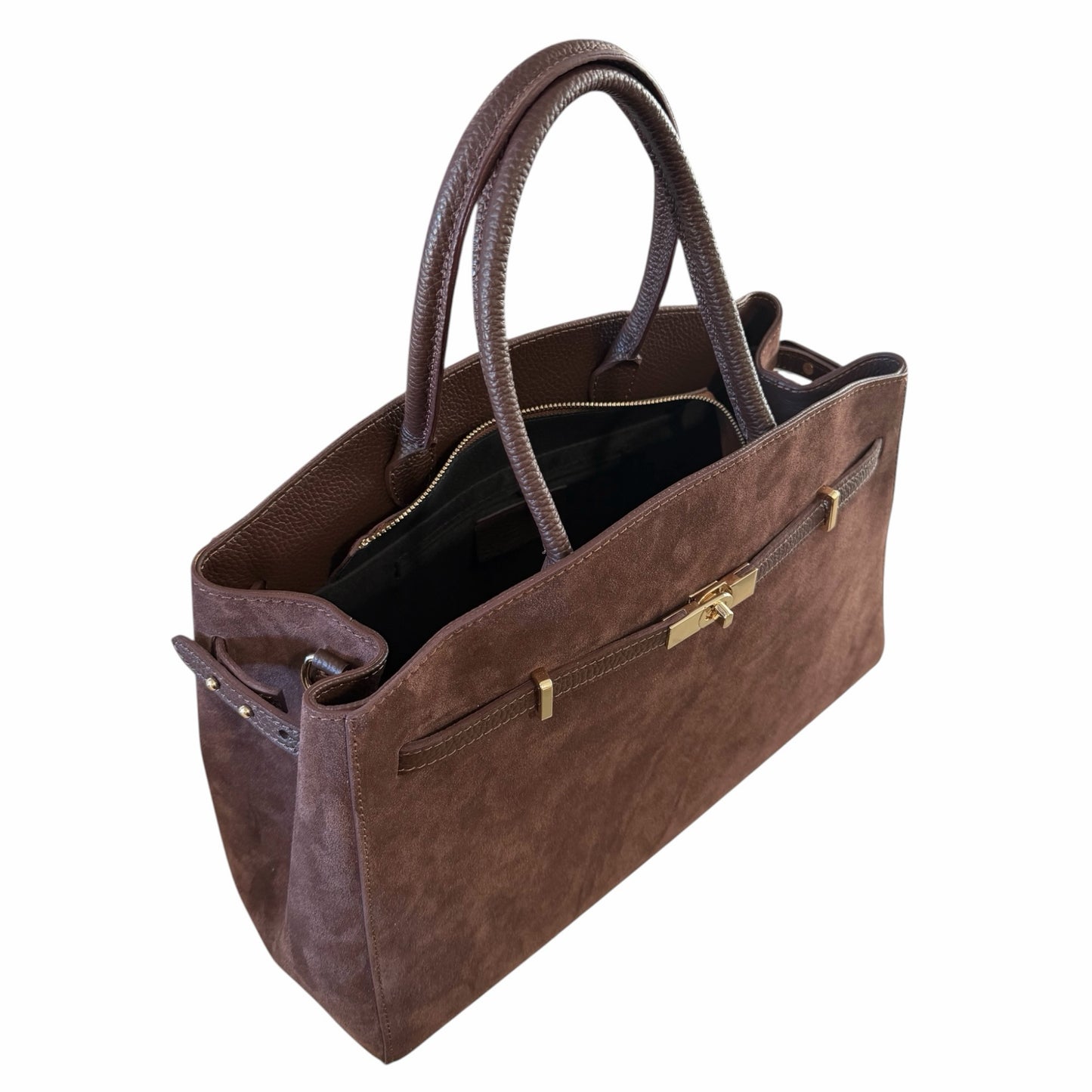 Modarno Borsa Grande in vera pelle Scamosciata Aura 40x17x26 cm