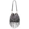 Modarno Wildledertasche mit Fransen 26x13x26 cm