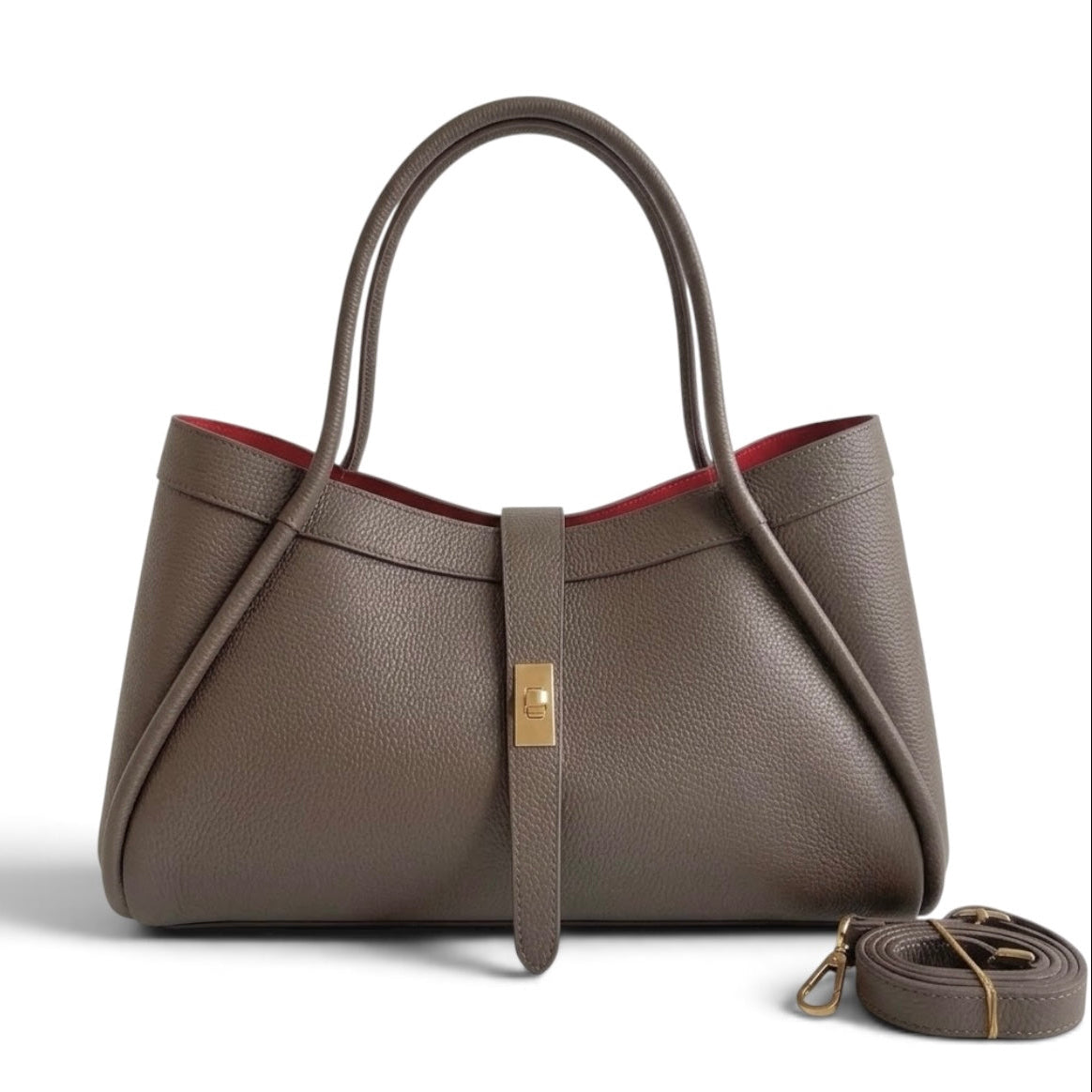 Modarno Borsa a Mano In Vera Pelle Media Con Doppio Manico 34x17x20