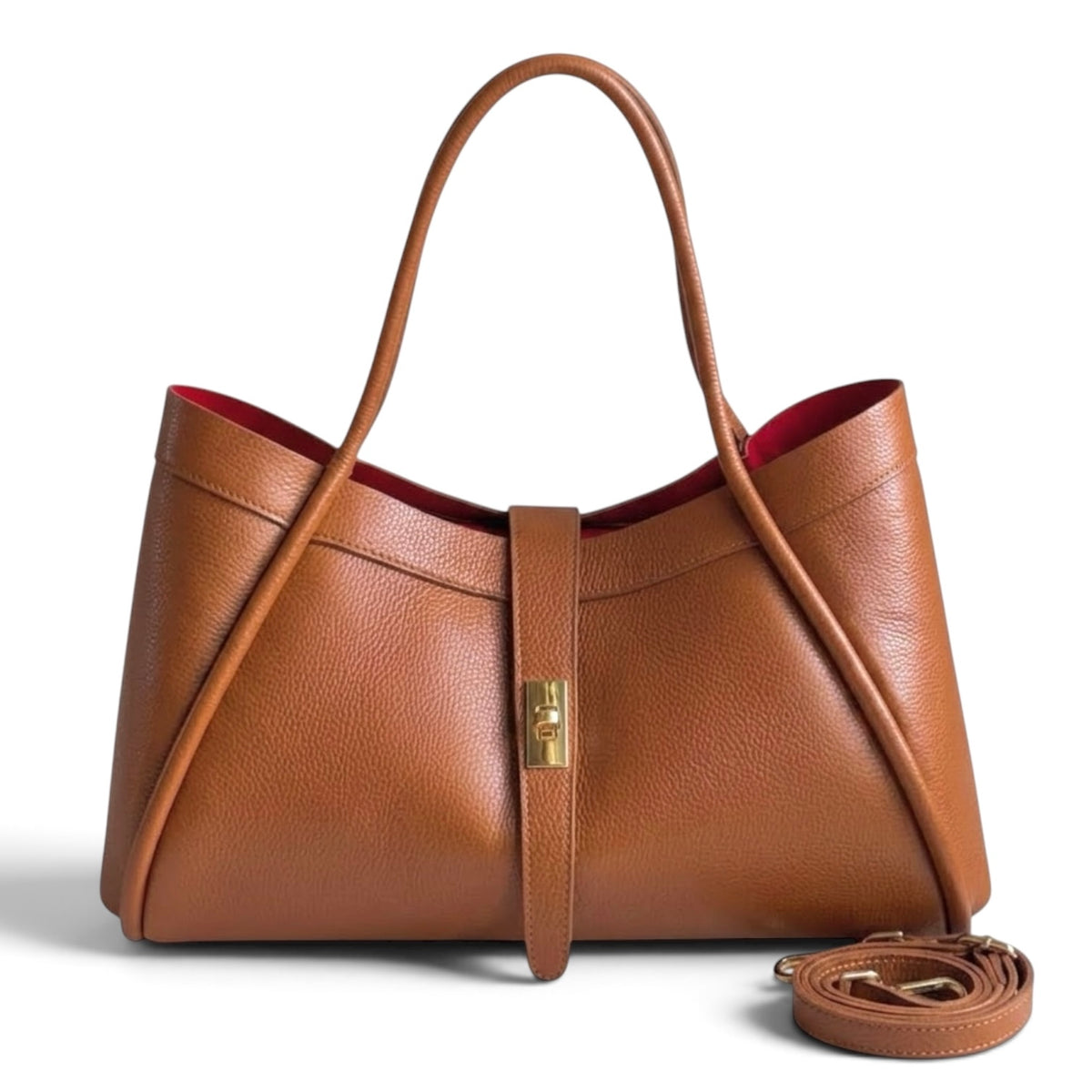 Modarno Borsa a Mano In Vera Pelle Media Con Doppio Manico 34x17x20