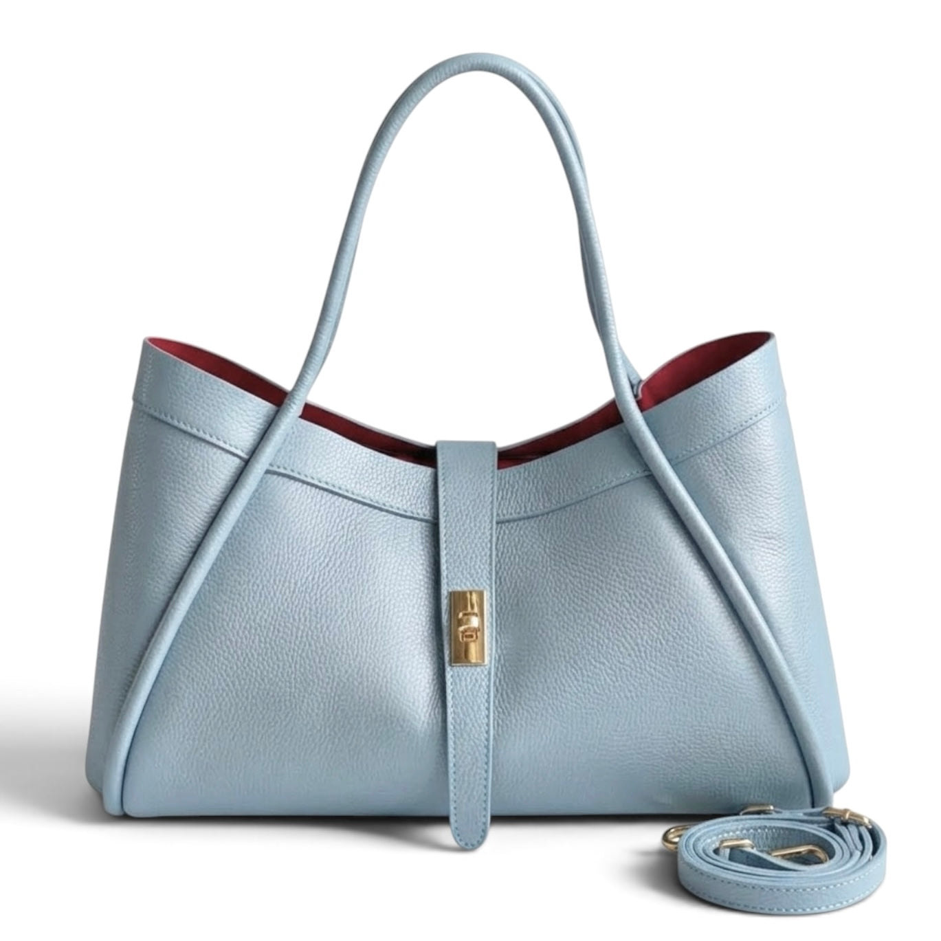 Modarno Borsa a Mano In Vera Pelle Media Con Doppio Manico 34x17x20