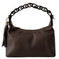 Modarno Borsetta a Mano Piccola In Vera Pelle Made in Italy Con Manico Intrecciato 26x10x16 cm