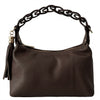 Modarno Borsetta a Mano Piccola In Vera Pelle Made in Italy Con Manico Intrecciato 26x10x16 cm