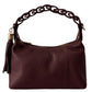 Modarno Borsetta a Mano Piccola In Vera Pelle Made in Italy Con Manico Intrecciato 26x10x16 cm